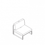 Vector detailing of single office lounge chair with no arms