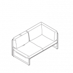 Vector image of chaise lounge with corner seating and privacy screens