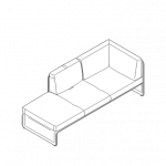 3 seat chaise lounge vector graphic