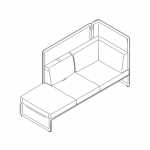 Vector image of office chaise with privacy screen