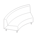 Vector image of round inside seat from Circa sectional couch