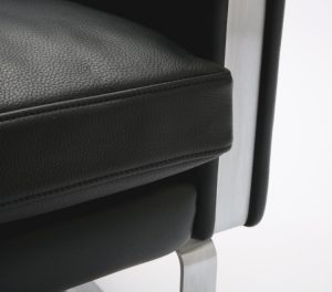CH100 Series Lounge Seating close up of stainless steel frame