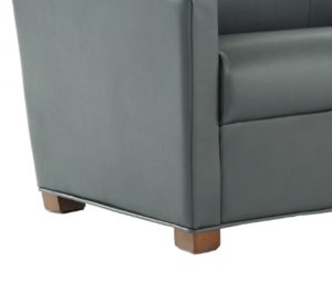 Slate grey leather office couch