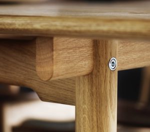 Corner and fastening bolt of wooden office table