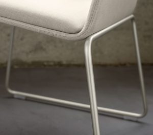 Aluminum base for light grey office side chair