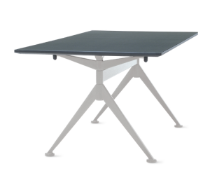 Folding classroom table with solid black up and steel base and legs