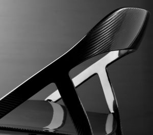 Carbon fibre side chair with gloss black finish
