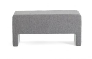 Grey plush seating bench