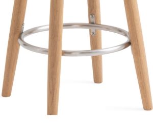 Wooden stool legs with aluminum footrest