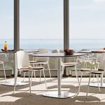 open space with enea lottus chairs and tables
