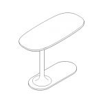 Vector image of side table with oblong top and rounded base