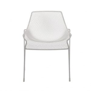 Metal white wire outdoor chair with matching legs