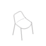 Vector image of curved round side chair