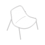 Vector image of scooped office lounge chair