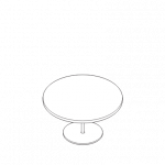 Vector image of round occasional table with matching round base