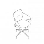 Black and white vector graphic of low-back conference room chair