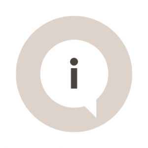 Coalesse Concierge help service contact icon with a lower-case I inside a word bubble
