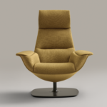 front view of yellow massaud lounge seating