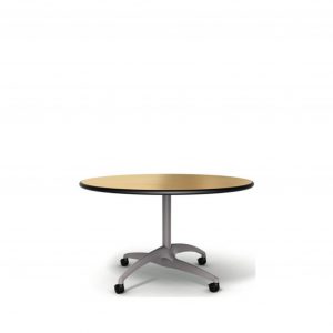 Mobile office side table with wooden top