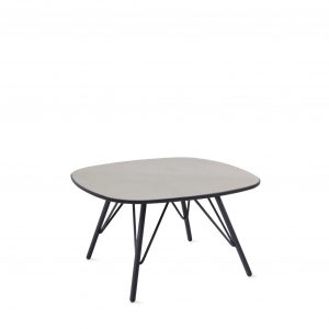 Small office side table, colored dark grey with matching legs