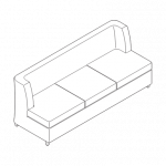 Vector design of slim office lounge couch