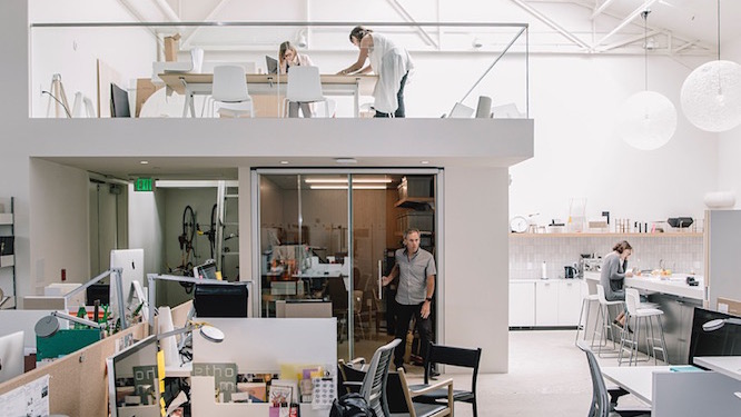 Designers at work in the Coalesse Studio in San Francisco