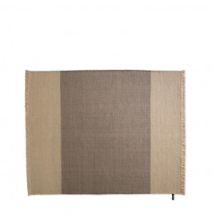 Tan and grey office area rug with matching tan fringe