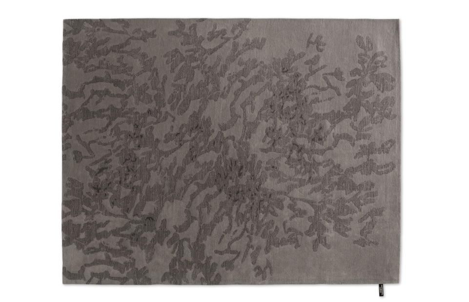 Dark grey office rug with organic tree pattern