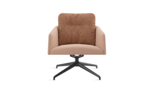 on white image of marien152 lounge chair in pink colors and star-shaped metal legs
