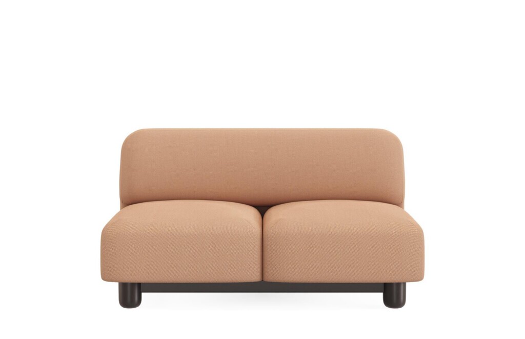 Ensemble lounge in peach color on white background.