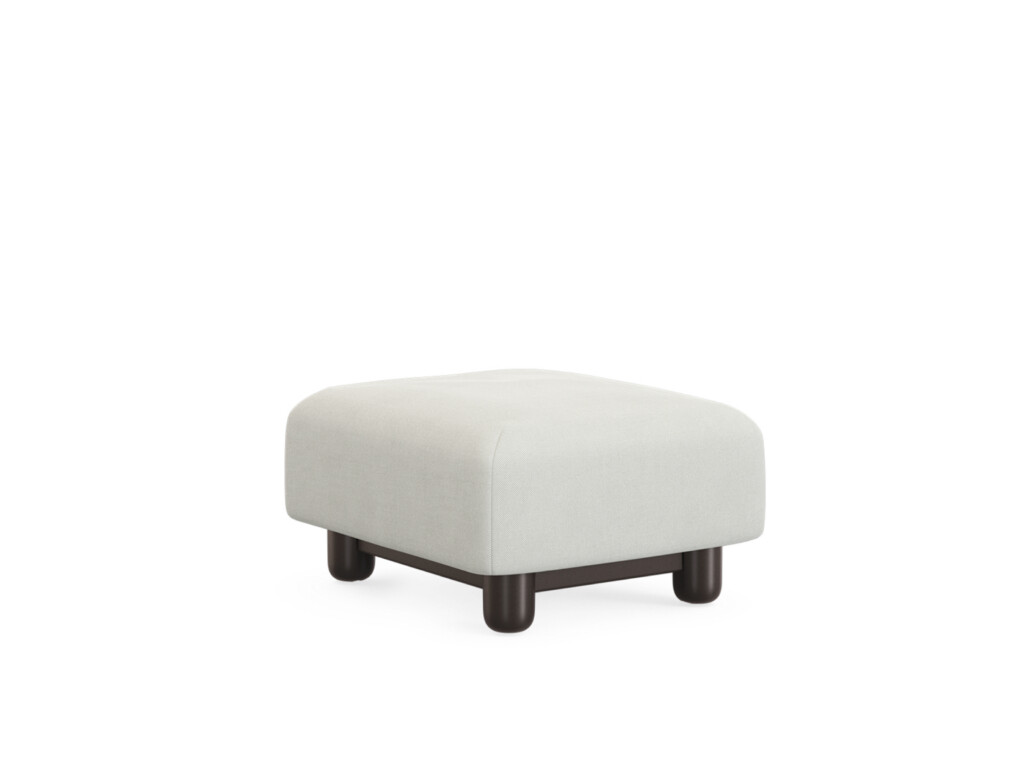Ensemble lounge footstool in pearl color on white background.
