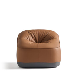 Brown cubow lounge chair on white