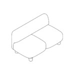 Ensemble Lounge 2-seat line art