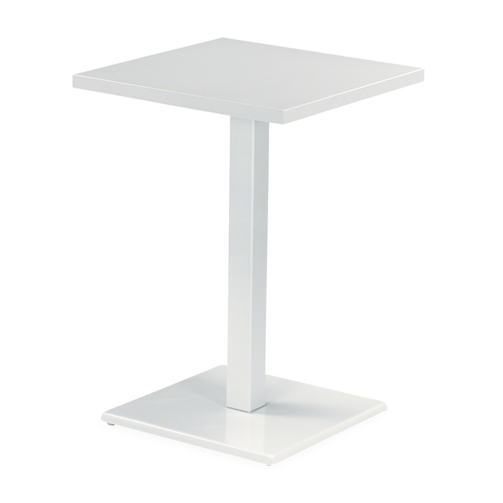 White squared table on white background.
