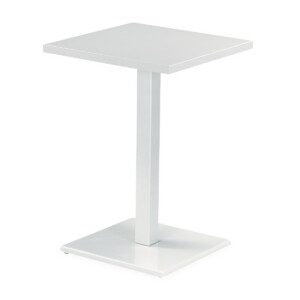 White squared table on white background.