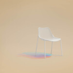 Round seating white chair on neutral background