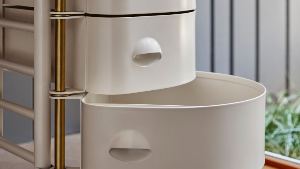 Close up view of Racine Desk drawers