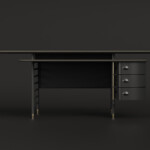 Black Racine Desk on dark background