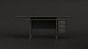 Black Racine Desk on dark background