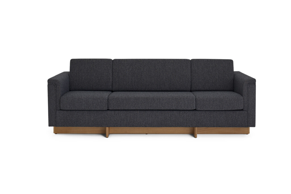 Galesburg black sofa on white background.