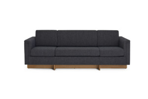 Galesburg black sofa on white background.