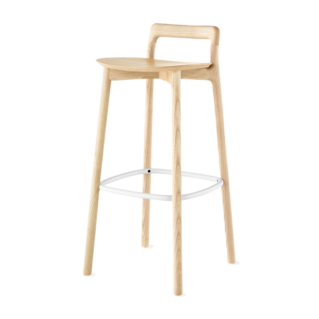 Wooden Branca stool on white background