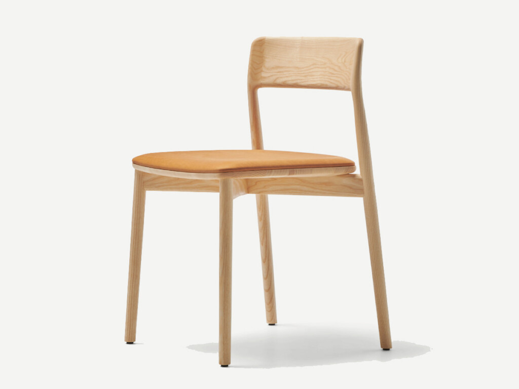 wood chair on neutral background