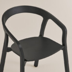 Close up view for black chair on neutral background