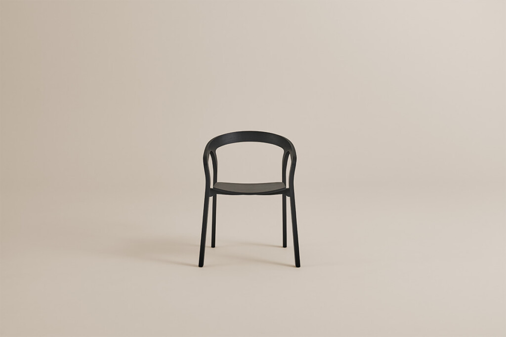 Black chair on neutral background