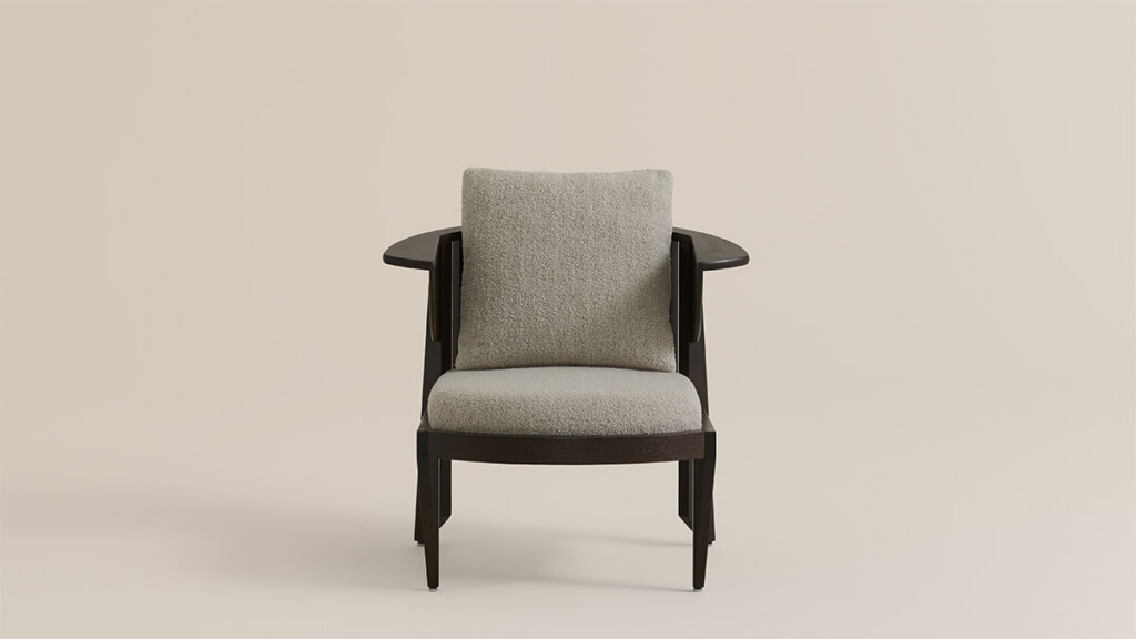 Rockford lounge chair in gray on neutral background