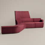 Modern upholstered lounge seating on neutral background