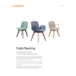 cubb seating cut sheet thumbnail featuring upholstered chairs with wood legs