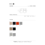 leva cut sheet with dimensions, finishes, and upholstery options