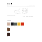 Medici cut sheet thumbnail with dimensions, finishes, and upholstery options
